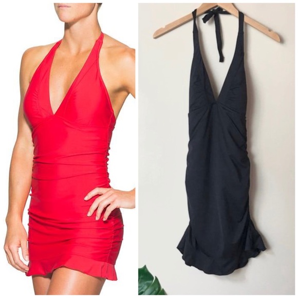 wrap front halter neck dress Double Second Crepe Halter Neck Wrap Front Frill Maxi Dress – Tradegala main image 1